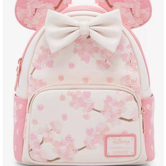 Loungefly Handbags - Loungefly Disney Minnie Mouse Cherry Blossom Ears Mini Backpack NWT